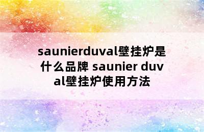 saunierduval壁挂炉是什么品牌 saunier duval壁挂炉使用方法